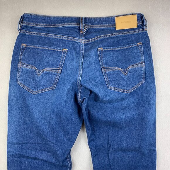 Diesel Mens Pants 33 Blue Jeans Larkee-Beex Regular Tapered Stretch Denim 33x29 - Picture 11 of 13